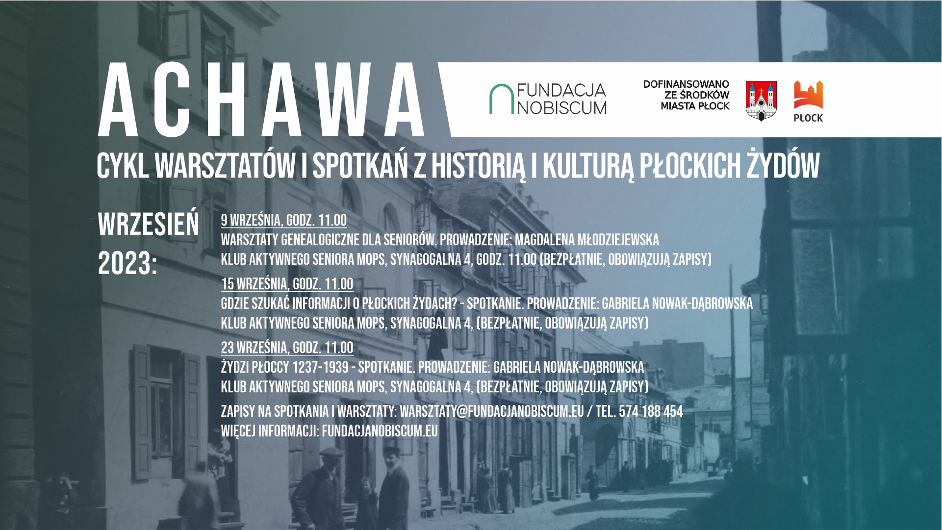 Achawa: warsztaty genealogiczne i spotkania z historią płockich Żydów dla seniorów we wrześniu